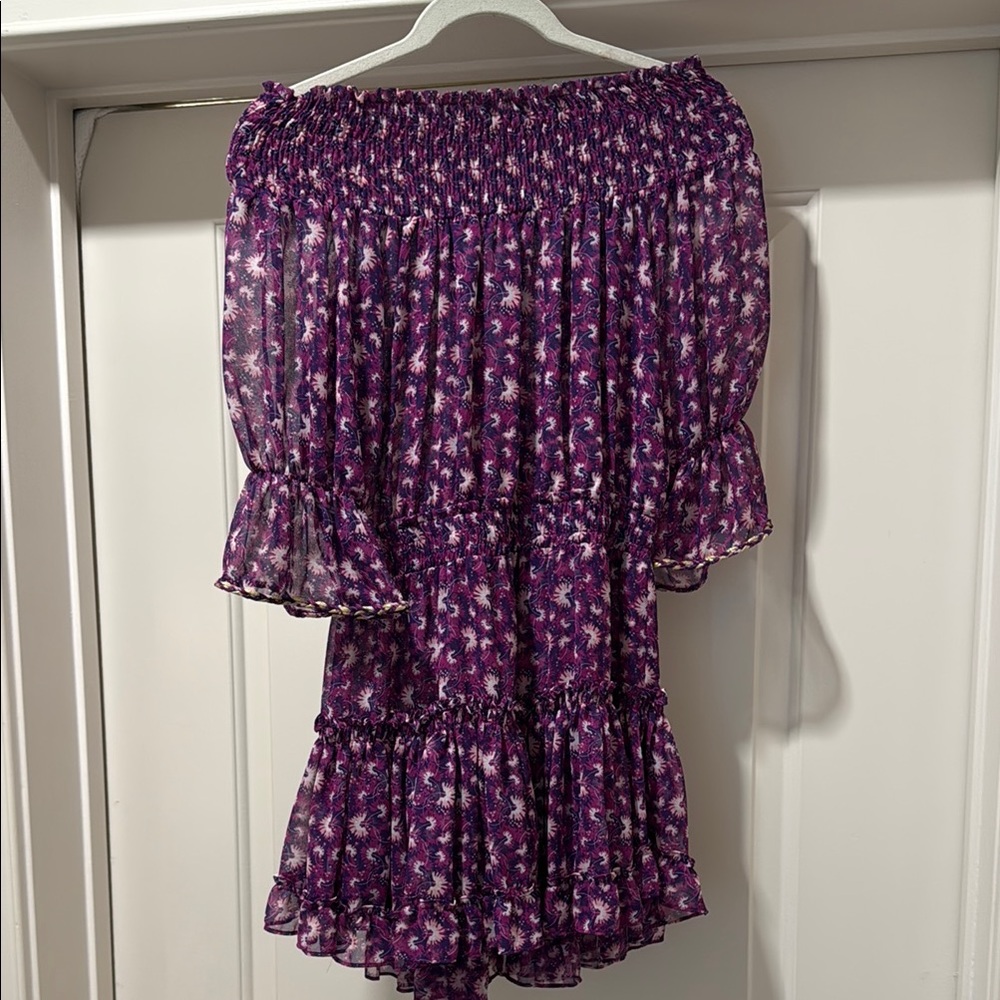 Misa Los Angeles Purple Floral Mini Dress
